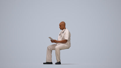 photogrammetry 3D man medical, realistic human model archviz FBX, top-down view render