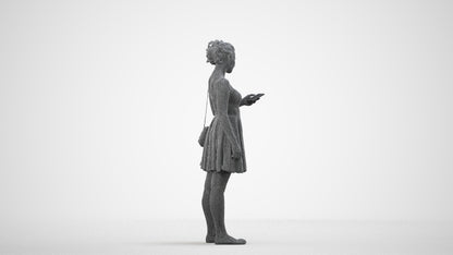 scanned 3D woman formal formalaffairs, photogrammetry people for Enscape and V-Ray, wireframe side view