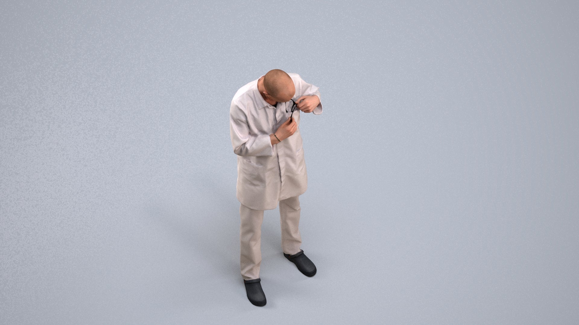 scanned 3D man medical, photogrammetry people for Enscape and V-Ray, back view render