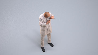 scanned 3D man medical, photogrammetry people for Enscape and V-Ray, back view render