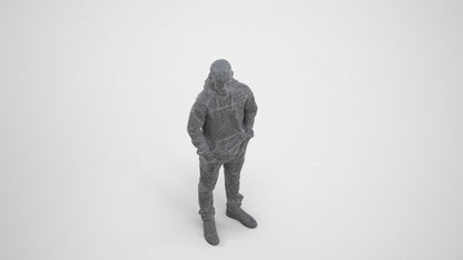 3D people model boy casual kids, scanned human for 3ds Max rendering, wireframe three-quarter view