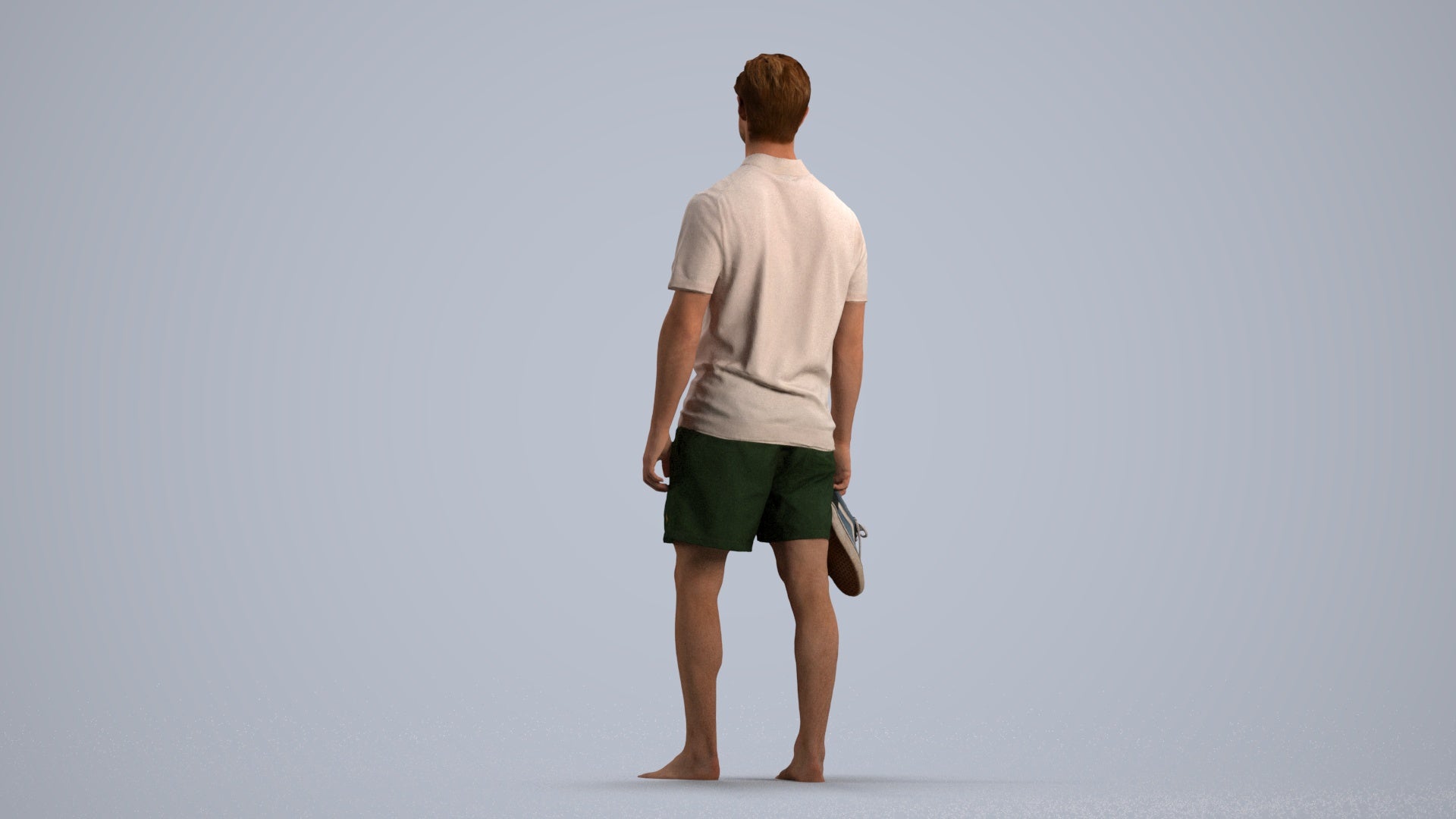 3D human model man casual walking, photogrammetry scanned person for archviz, front view render
