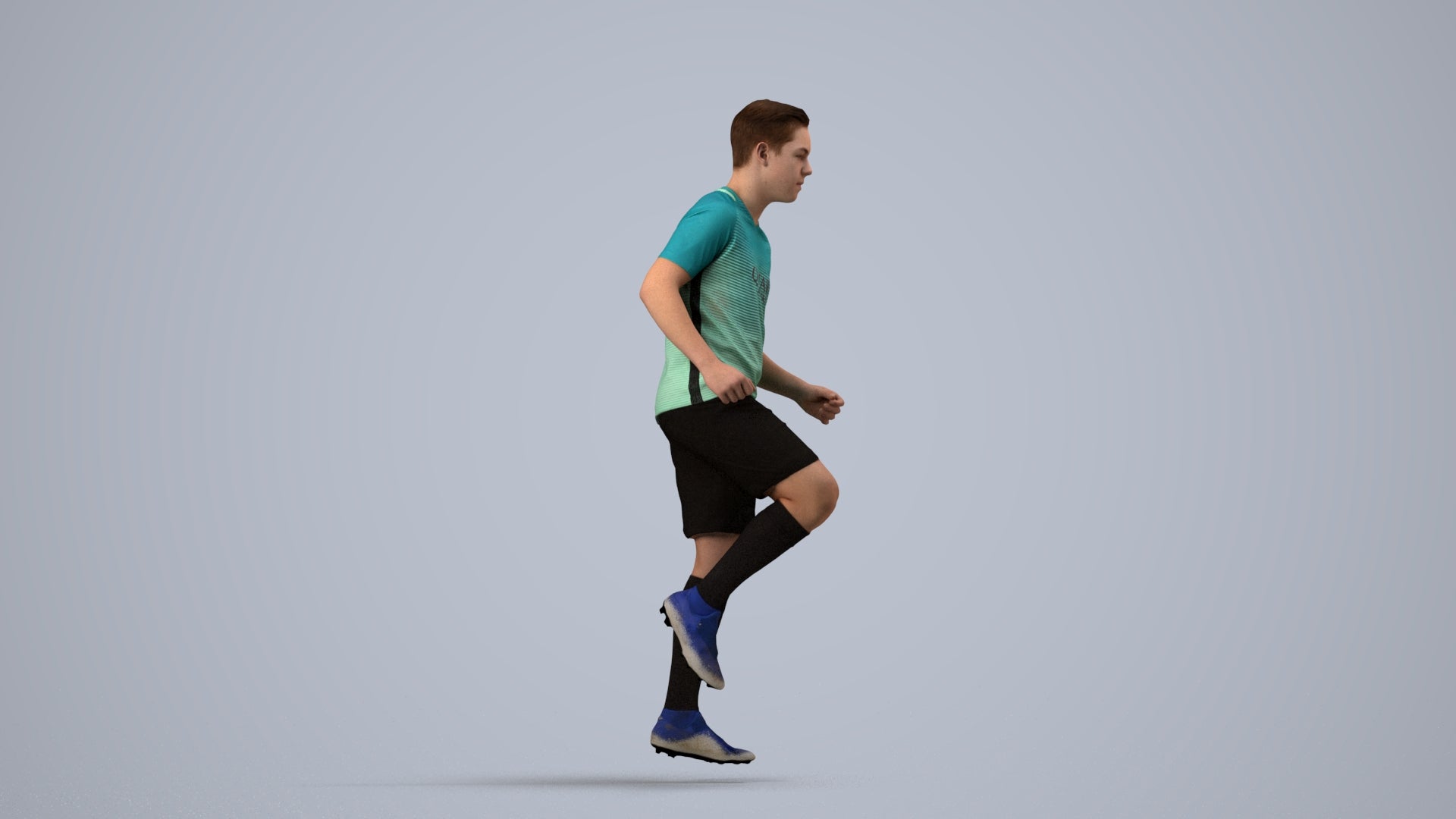 scanned 3D boy sport, photogrammetry people for Enscape and V-Ray, side view render