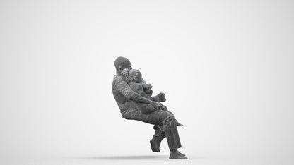realistic 3D people girl kids, render-ready for V-Ray and Corona, FBX OBJ, wireframe side view