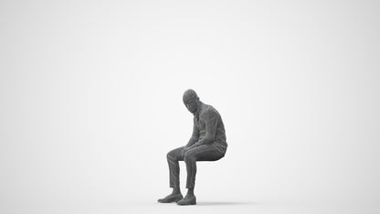 realistic 3D people man business sitting, render-ready for V-Ray and Corona, FBX OBJ, square thumbnail