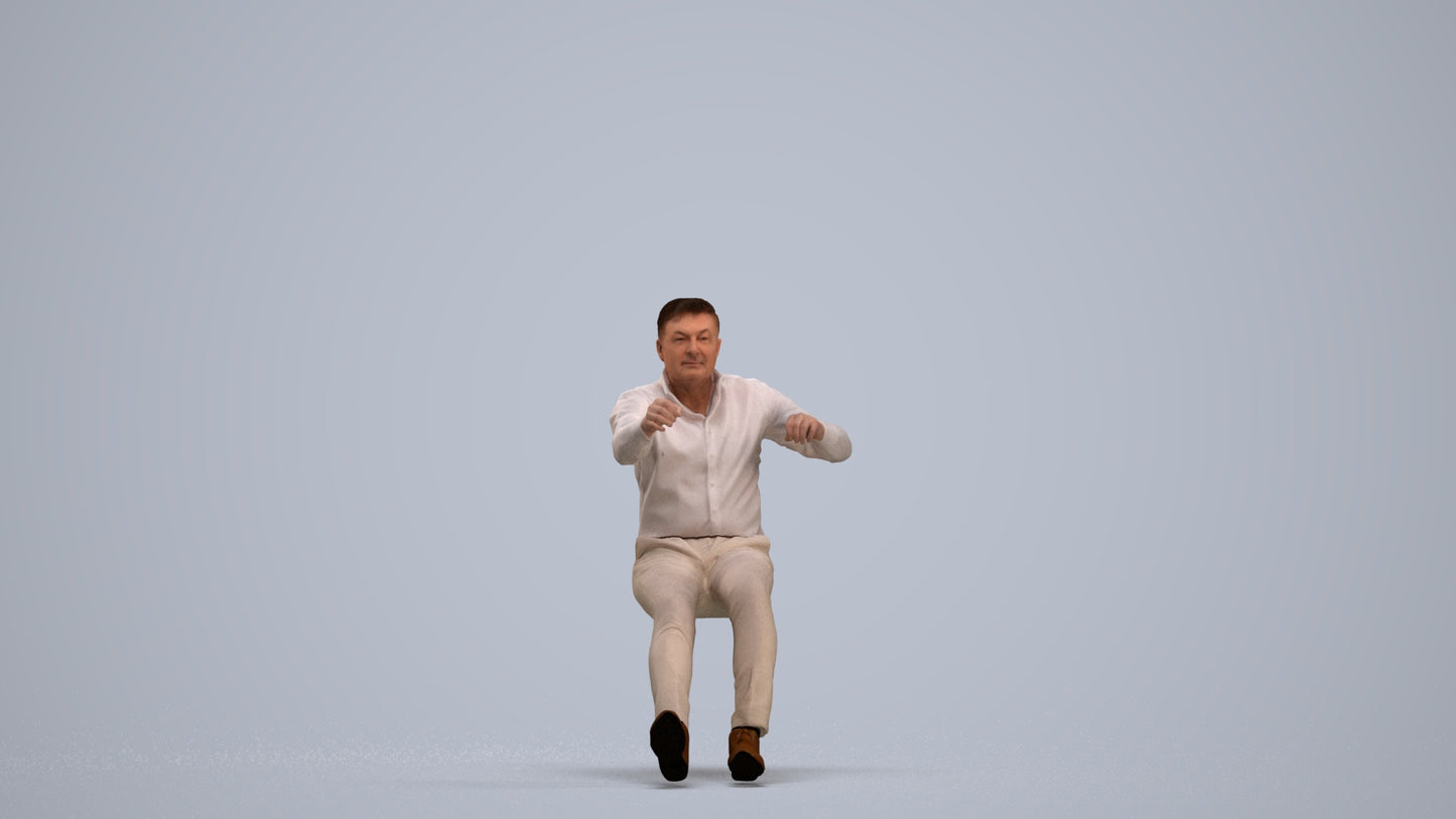 realistic 3D people man casual driving, render-ready for V-Ray and Corona, FBX OBJ, standing pose render