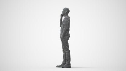 photogrammetry 3D man casual standing, realistic human model archviz FBX, square thumbnail