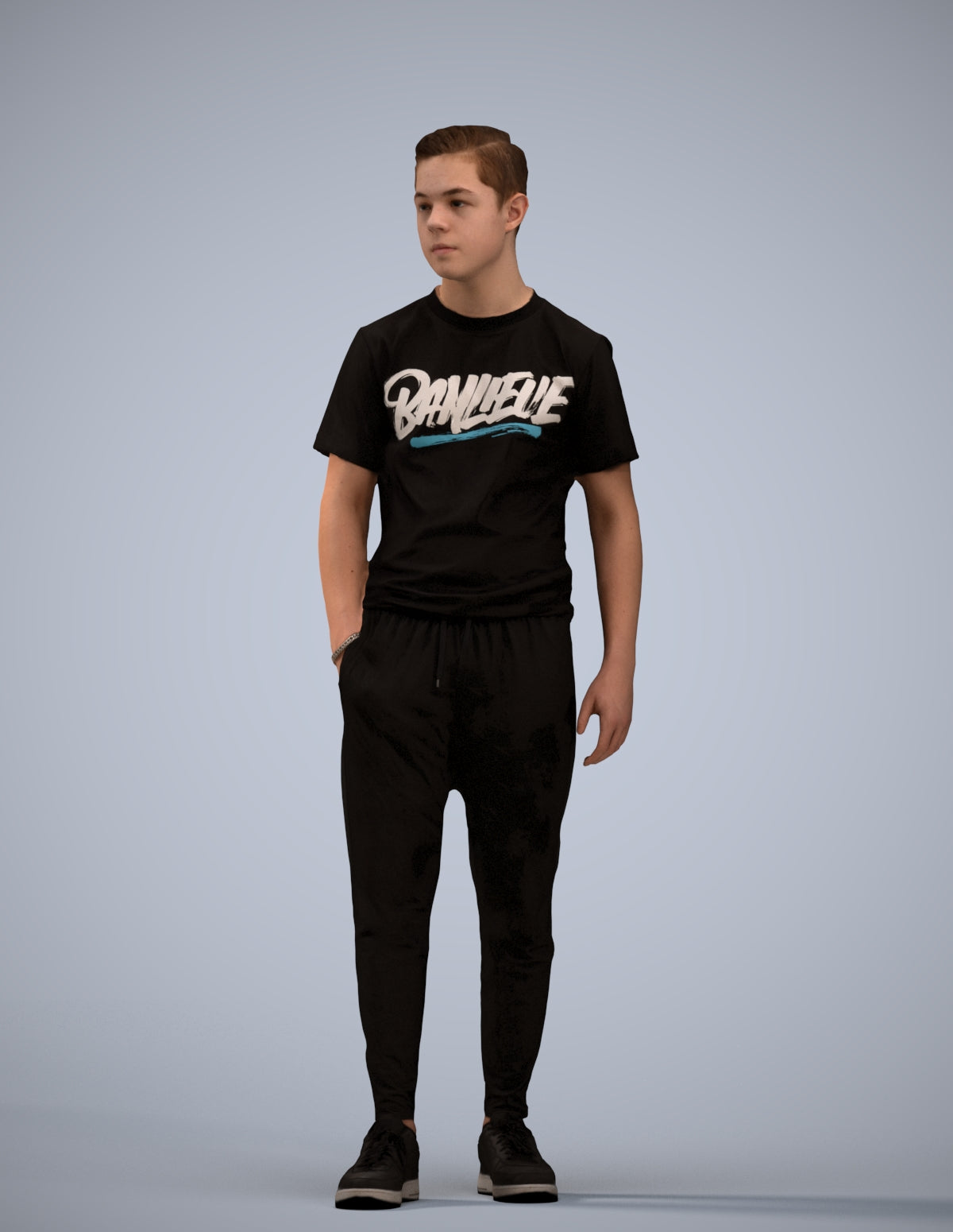 photogrammetry 3D boy casual kids, realistic human model archviz FBX
