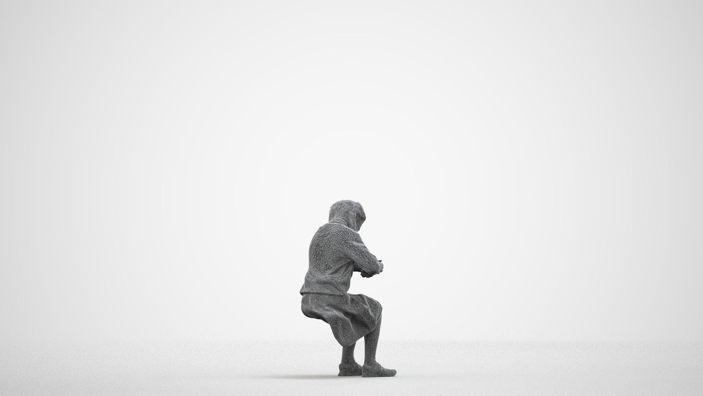realistic 3D woman kids, scanned archviz people for Blender and 3ds Max, wireframe side view