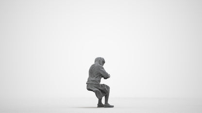 realistic 3D woman kids, scanned archviz people for Blender and 3ds Max, wireframe side view