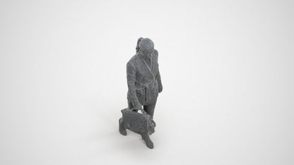 photogrammetry 3D woman business, realistic human model archviz FBX, wireframe three-quarter view