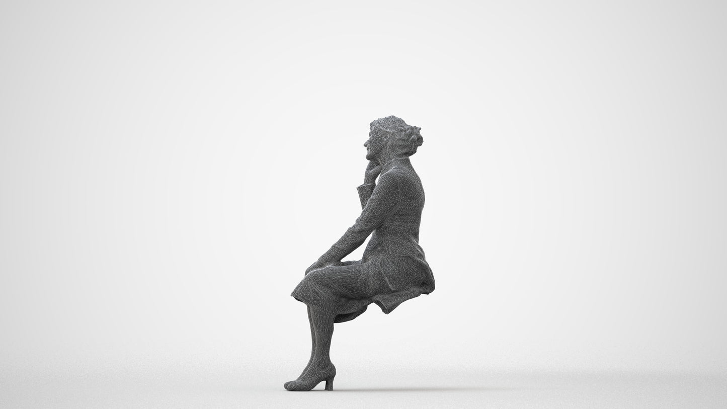 realistic 3D human senior woman business, archviz people FBX OBJ for Blender, square thumbnail