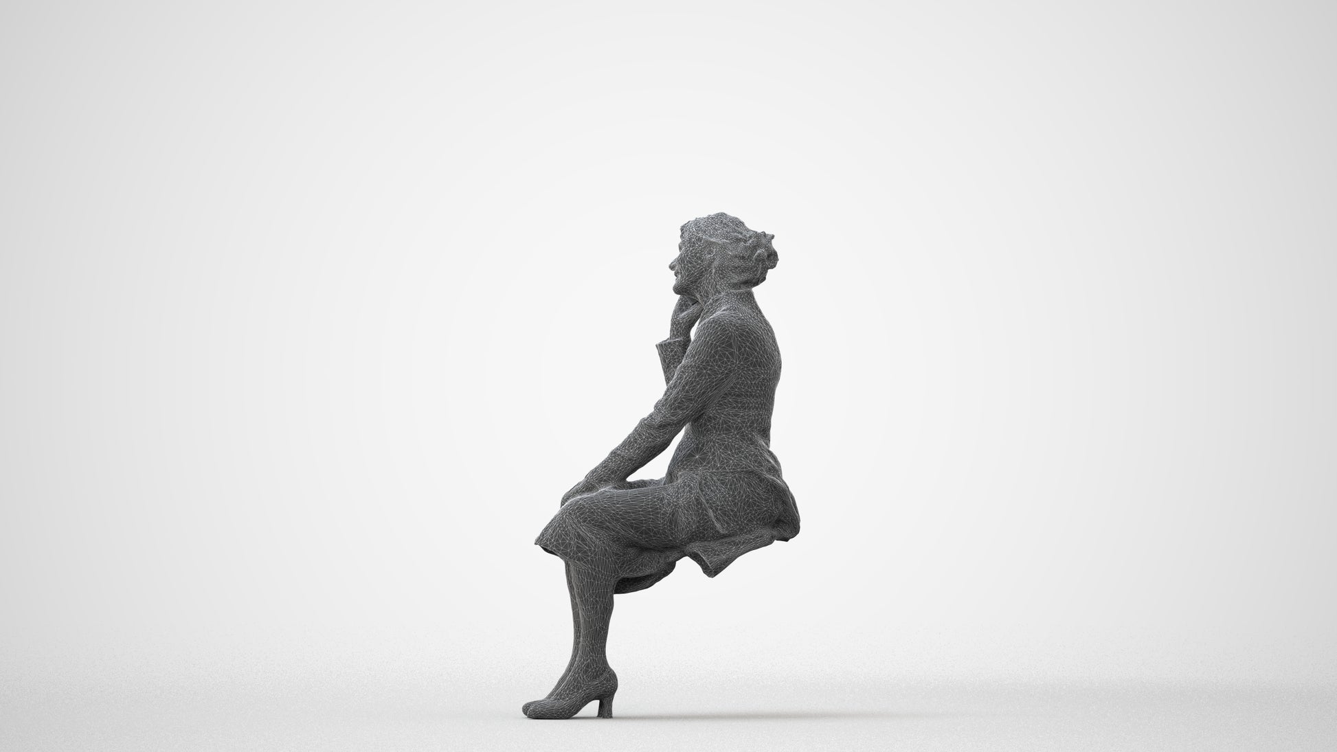 realistic 3D human senior woman business, archviz people FBX OBJ for Blender, square thumbnail