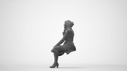 realistic 3D human senior woman business, archviz people FBX OBJ for Blender, square thumbnail