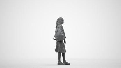 3D scanned woman kids, photorealistic archviz people for Enscape and SketchUp, wireframe side view