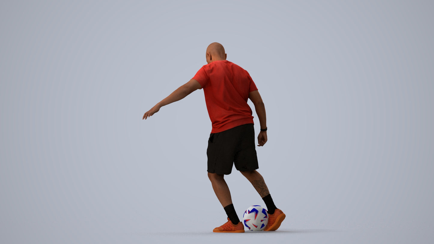 3D people model man sport, scanned human for 3ds Max rendering, three-quarter view render