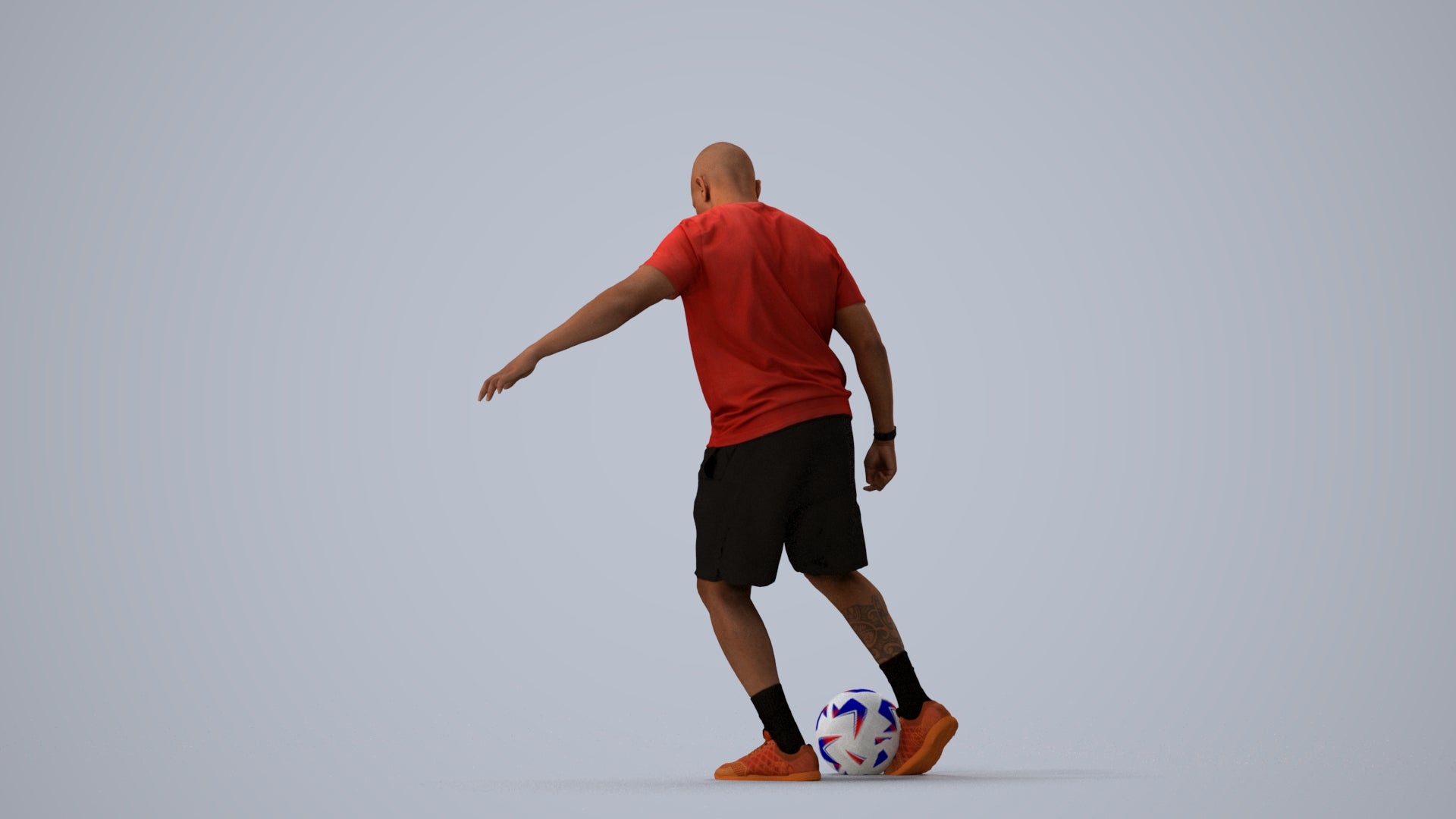 3D people model man sport, scanned human for 3ds Max rendering, three-quarter view render