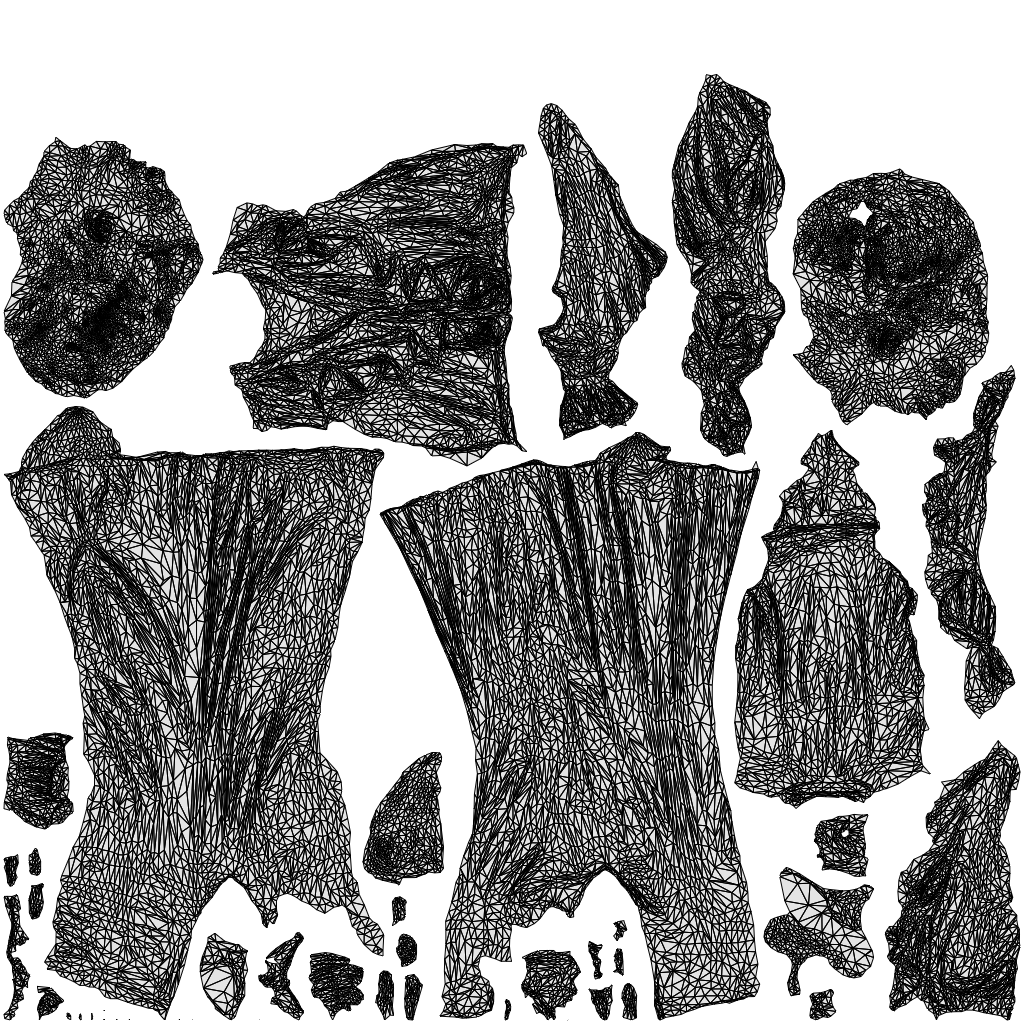 3D scanned woman standing casual, photorealistic archviz people for Enscape and SketchUp, wireframe top-down view