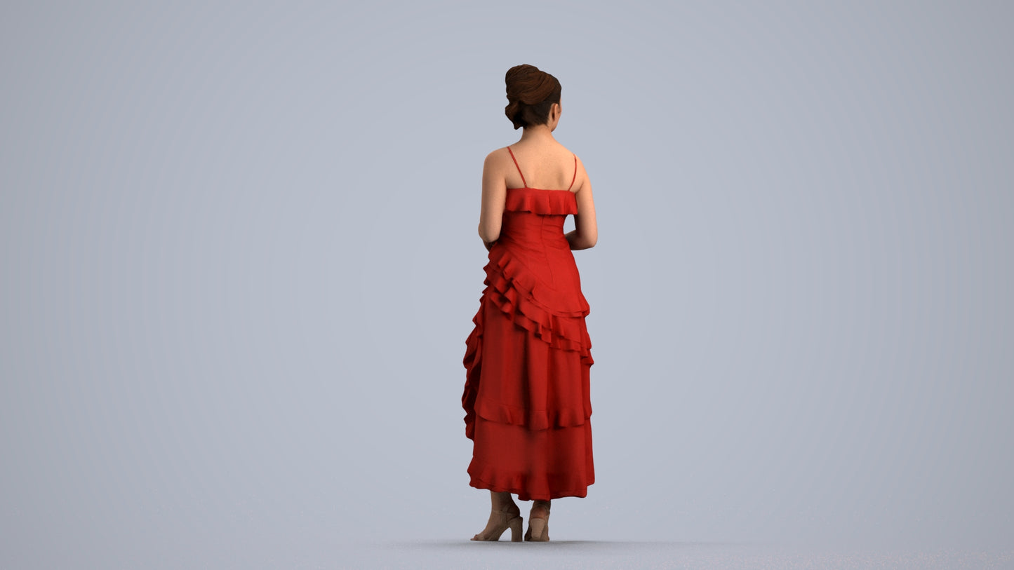 scanned 3D woman formal formalaffairs, photogrammetry people for Enscape and V-Ray, front view render