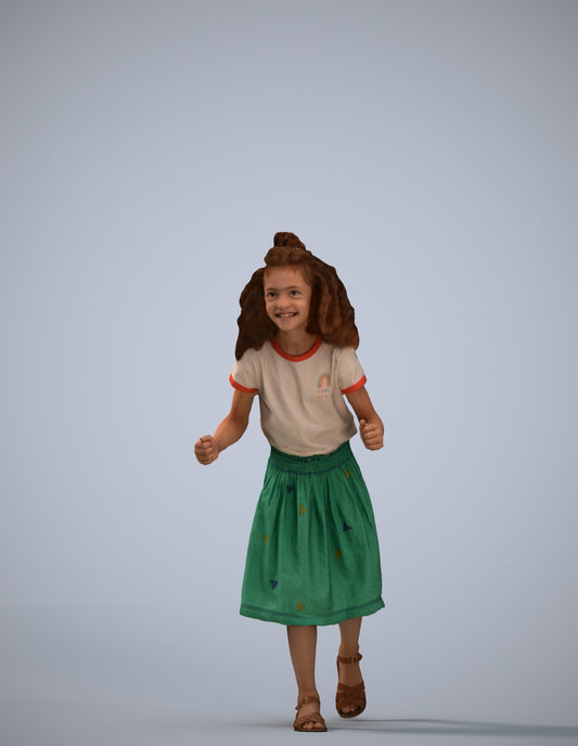 realistic 3D human girl casual kids, archviz people FBX OBJ for Blender