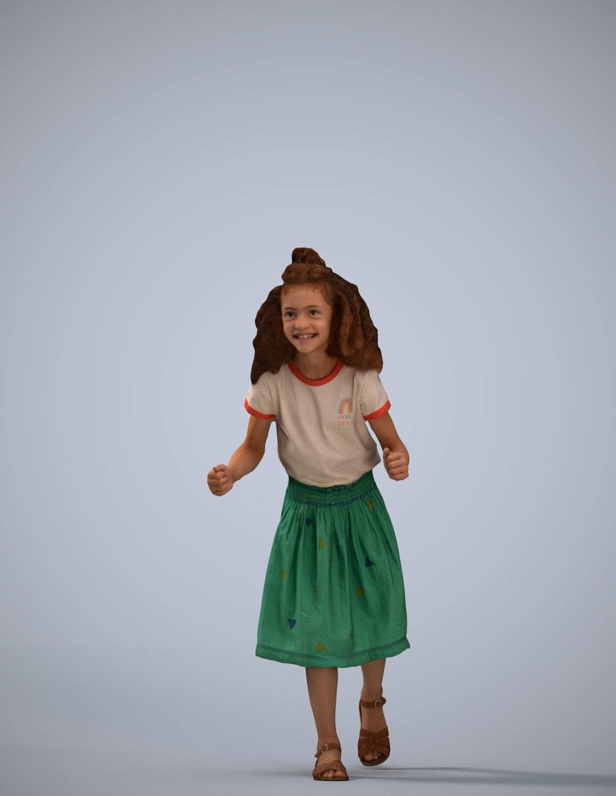 realistic 3D human girl casual kids, archviz people FBX OBJ for Blender