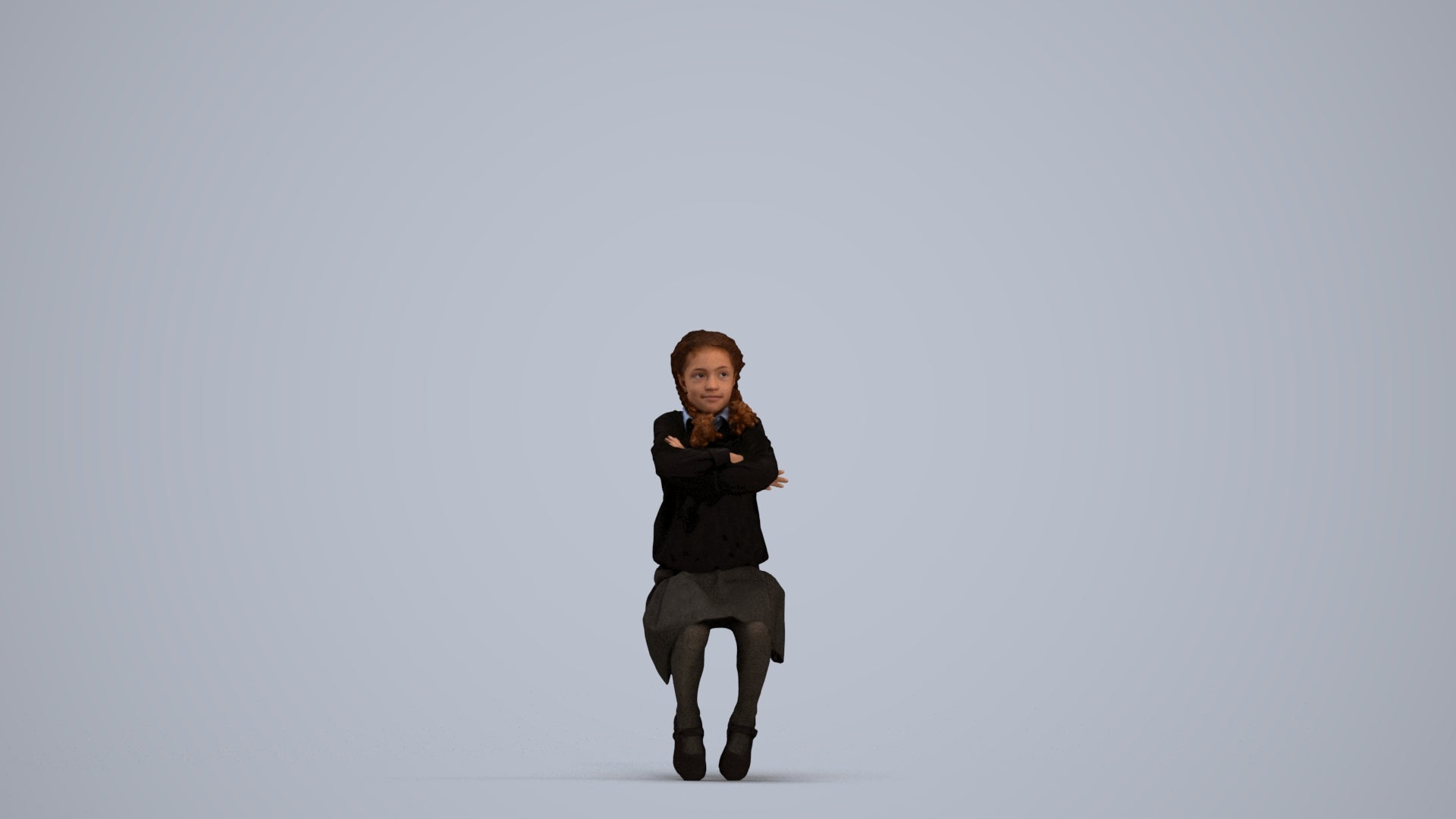 scanned 3D girl kids, photogrammetry people for Enscape and V-Ray, standing pose render