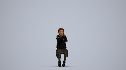 scanned 3D girl kids, photogrammetry people for Enscape and V-Ray, standing pose render