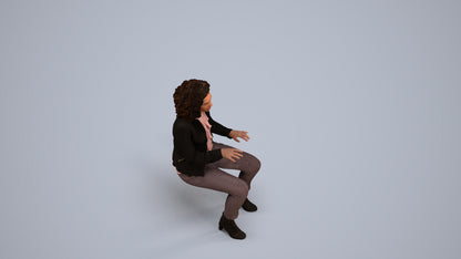 photogrammetry 3D woman business, realistic human model archviz FBX, back view render