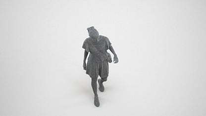 photogrammetry 3D woman casual walking, realistic human model archviz FBX, wireframe three-quarter view