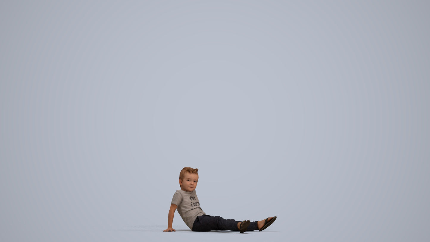 realistic 3D people boy casual kids, render-ready for V-Ray and Corona, FBX OBJ, standing pose render