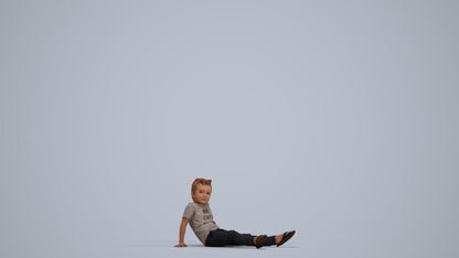 realistic 3D people boy casual kids, render-ready for V-Ray and Corona, FBX OBJ, standing pose render