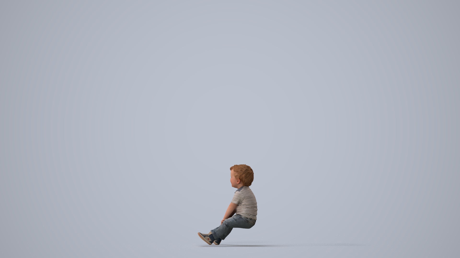 photogrammetry 3D boy casual kids, realistic human model archviz FBX, three-quarter view render