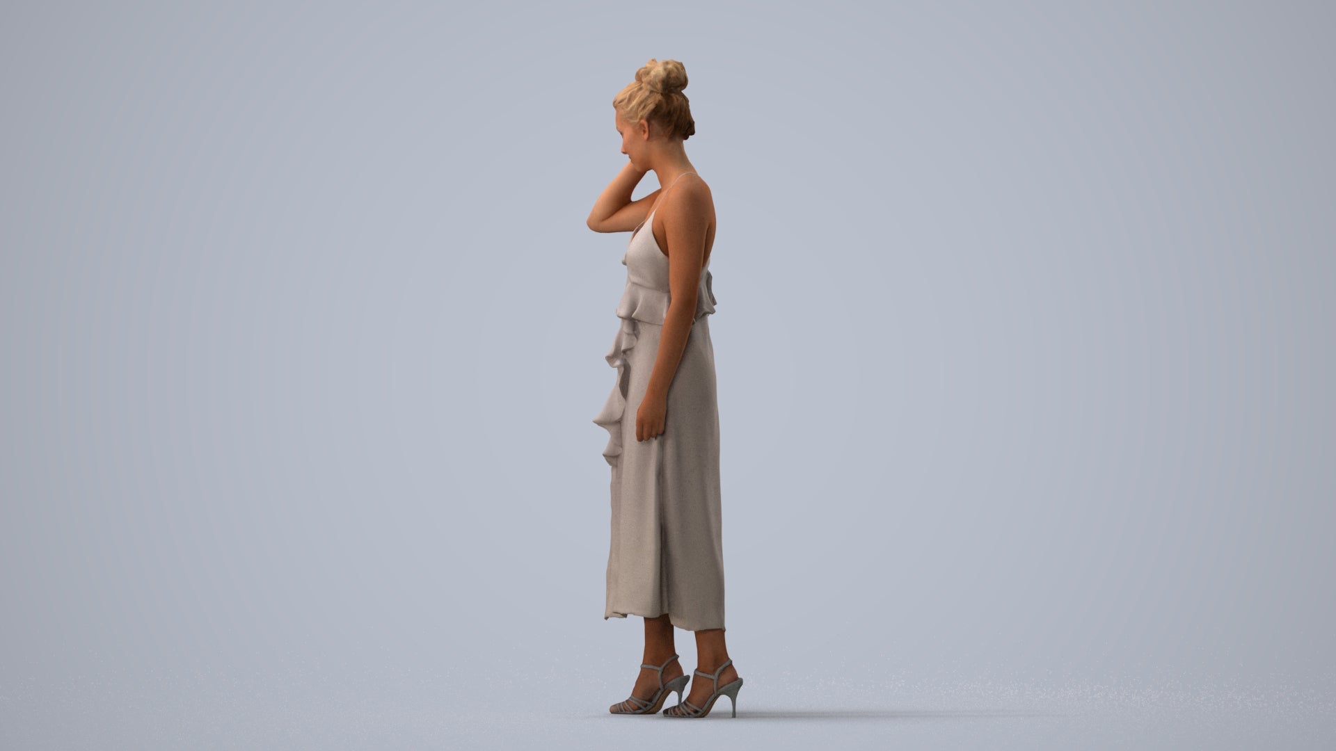 scanned 3D woman formal formalaffairs, photogrammetry people for Enscape and V-Ray, three-quarter view render