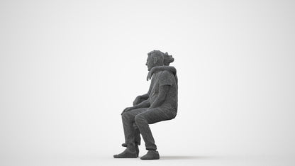 3D people model senior woman casual couple, scanned human for 3ds Max rendering, square thumbnail