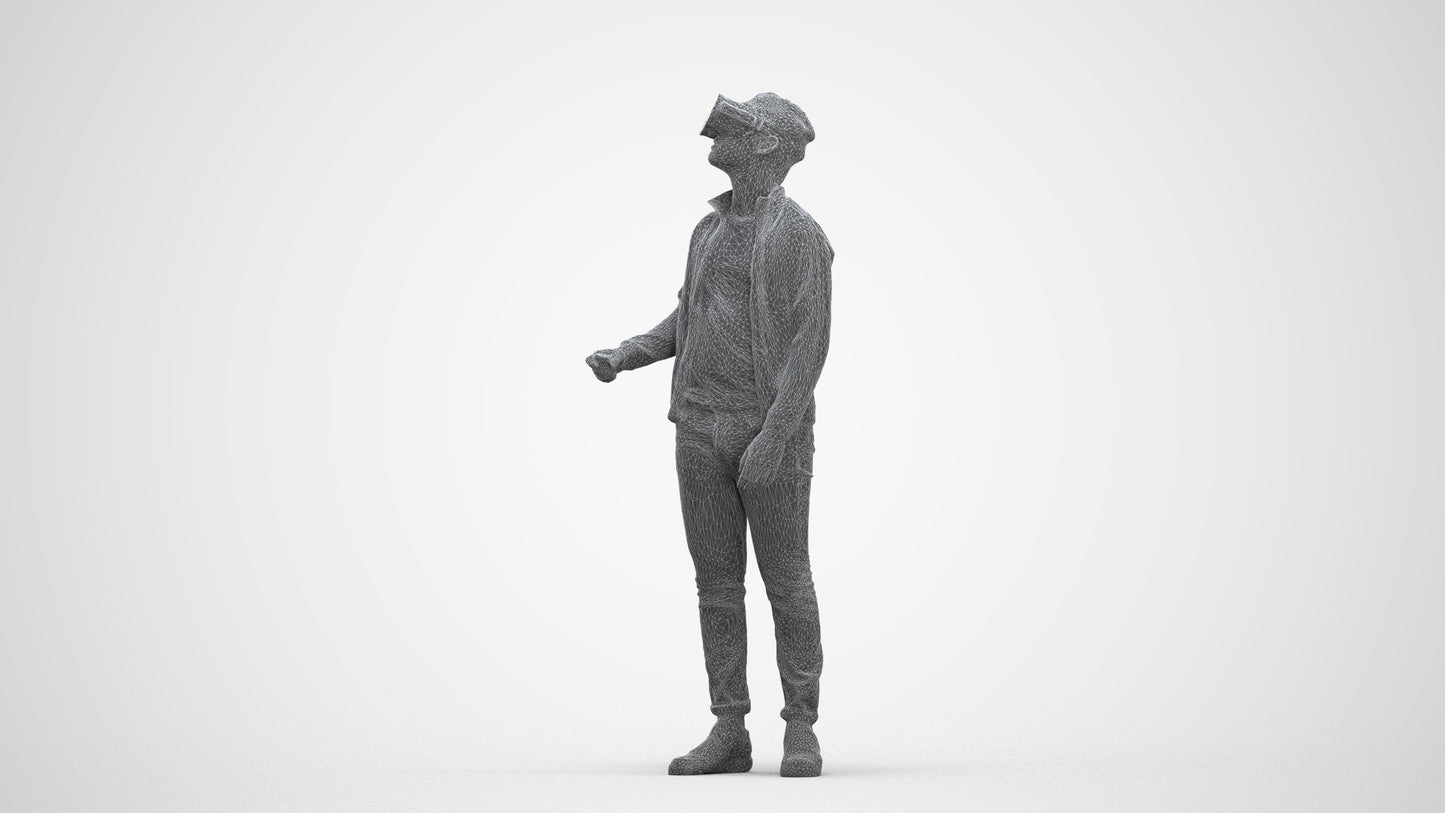realistic 3D boy casual kids, scanned archviz people for Blender and 3ds Max, three-quarter front view render