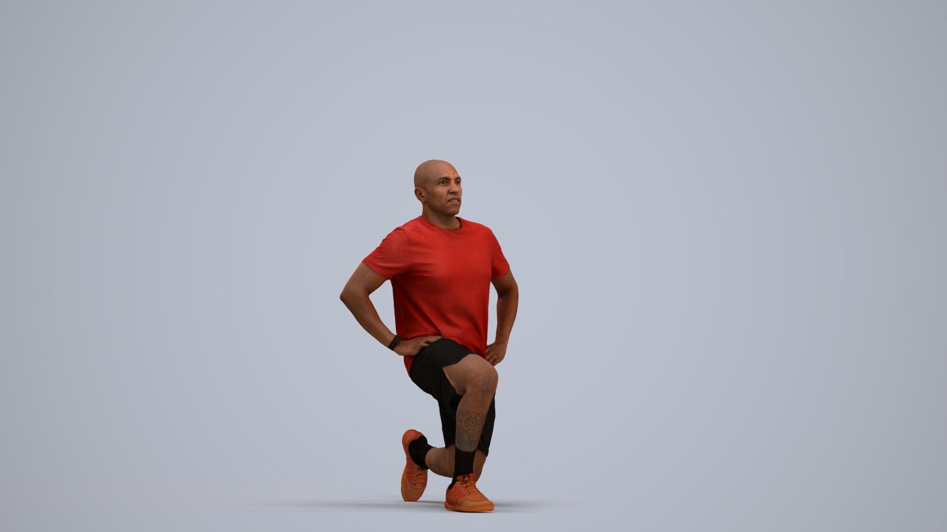 realistic 3D human man sport, archviz people FBX OBJ for Blender, standing pose render