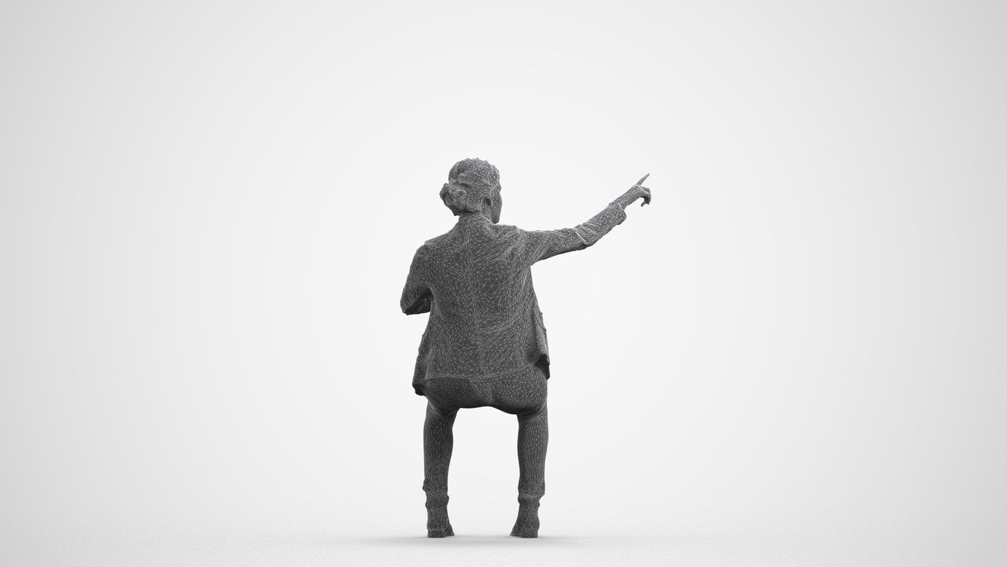 scanned 3D woman business mix, photogrammetry people for Enscape and V-Ray, wireframe front view