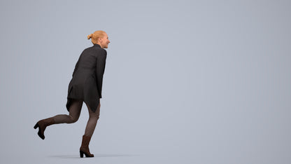 realistic 3D people woman business standing, render-ready for V-Ray and Corona, FBX OBJ, side view render