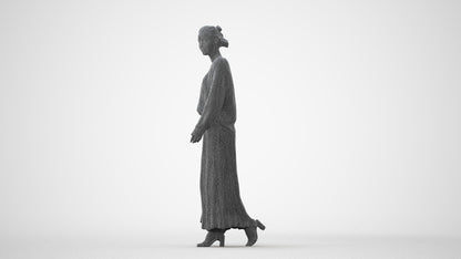 realistic 3D people woman casual walking, render-ready for V-Ray and Corona, FBX OBJ, square thumbnail