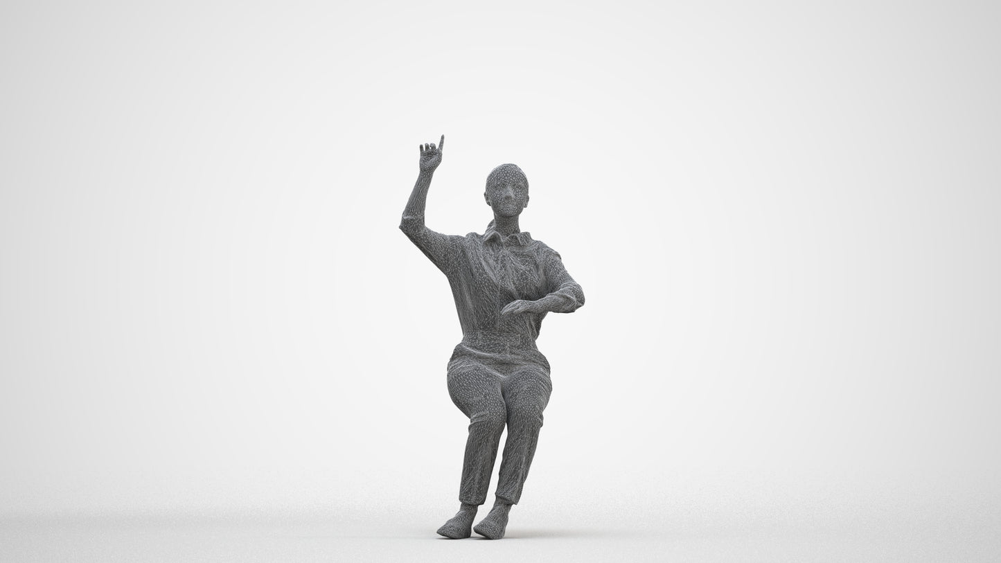 realistic 3D girl kids, scanned archviz people for Blender and 3ds Max, three-quarter front view render