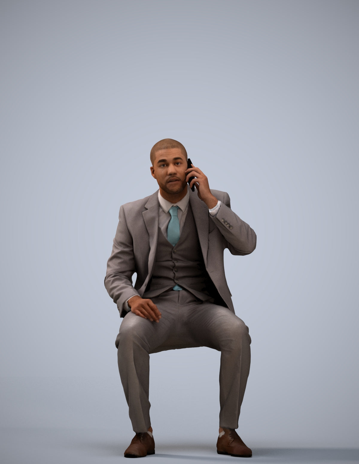 scanned 3D man business, photogrammetry people for Enscape and V-Ray