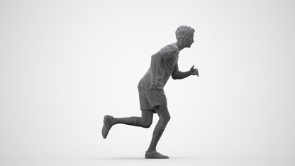 3D people model man sport, scanned human for 3ds Max rendering, wireframe side view