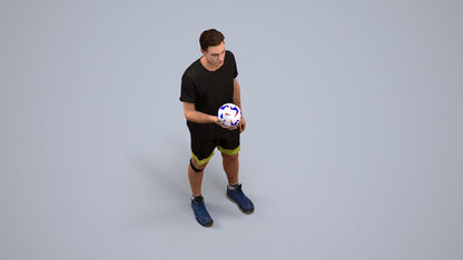 realistic 3D human man sport, archviz people FBX OBJ for Blender, back view render
