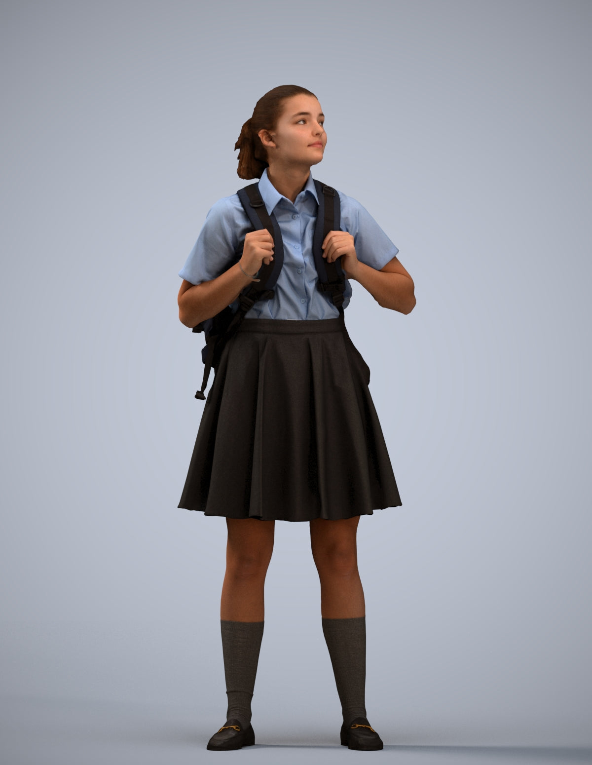 realistic 3D human girl kids, archviz people FBX OBJ for Blender