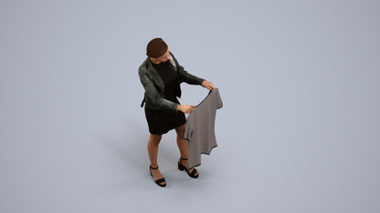 realistic 3D people woman casual mix, render-ready for V-Ray and Corona, FBX OBJ, back view render
