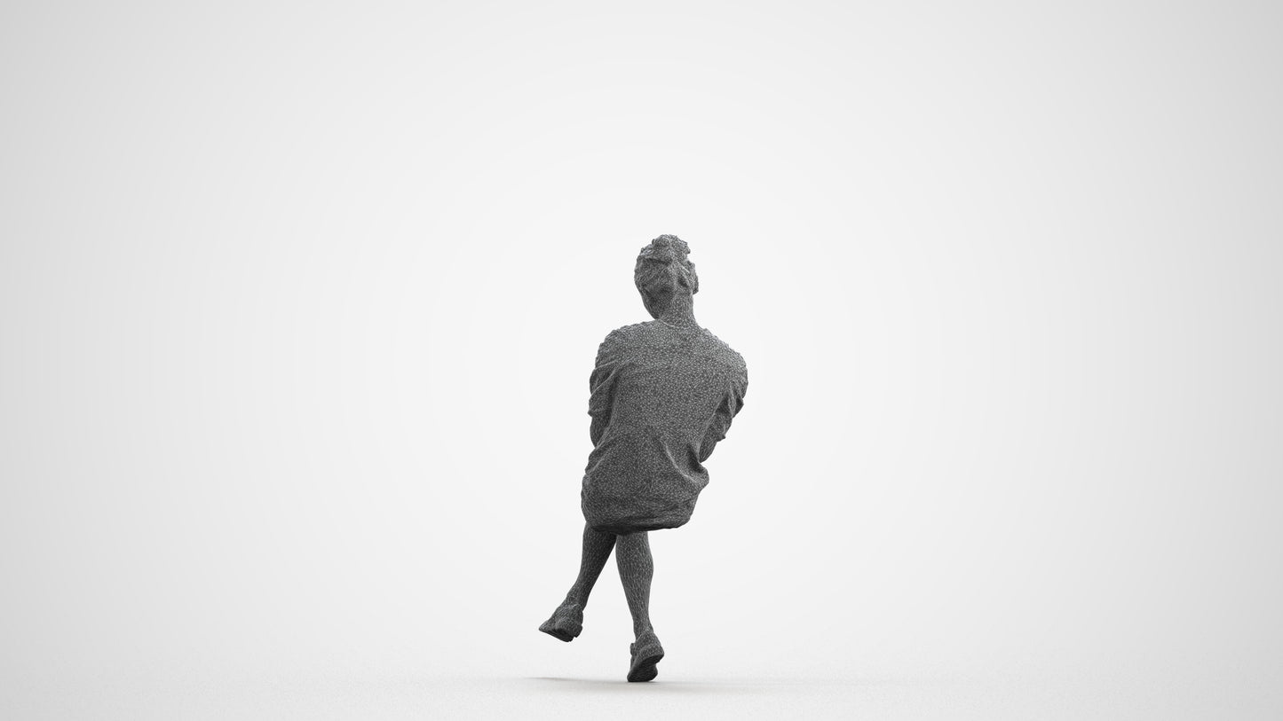 photogrammetry 3D woman business, realistic human model archviz FBX, wireframe front view