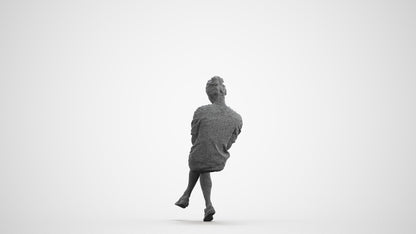 photogrammetry 3D woman business, realistic human model archviz FBX, wireframe front view