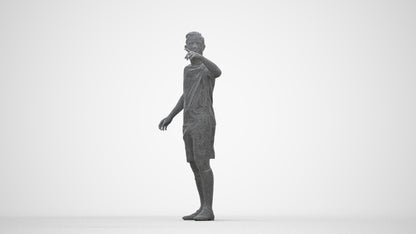 realistic 3D boy sport, scanned archviz people for Blender and 3ds Max, wireframe back view