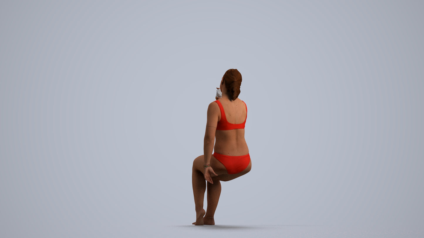 realistic 3D woman mix, scanned archviz people for Blender and 3ds Max, front view render