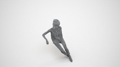 3D people model woman casual sitting, scanned human for 3ds Max rendering, wireframe three-quarter view